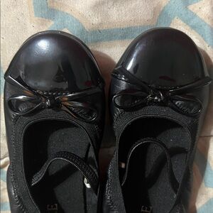 The Children's Place Shiny Black Dress Shoes with Bow